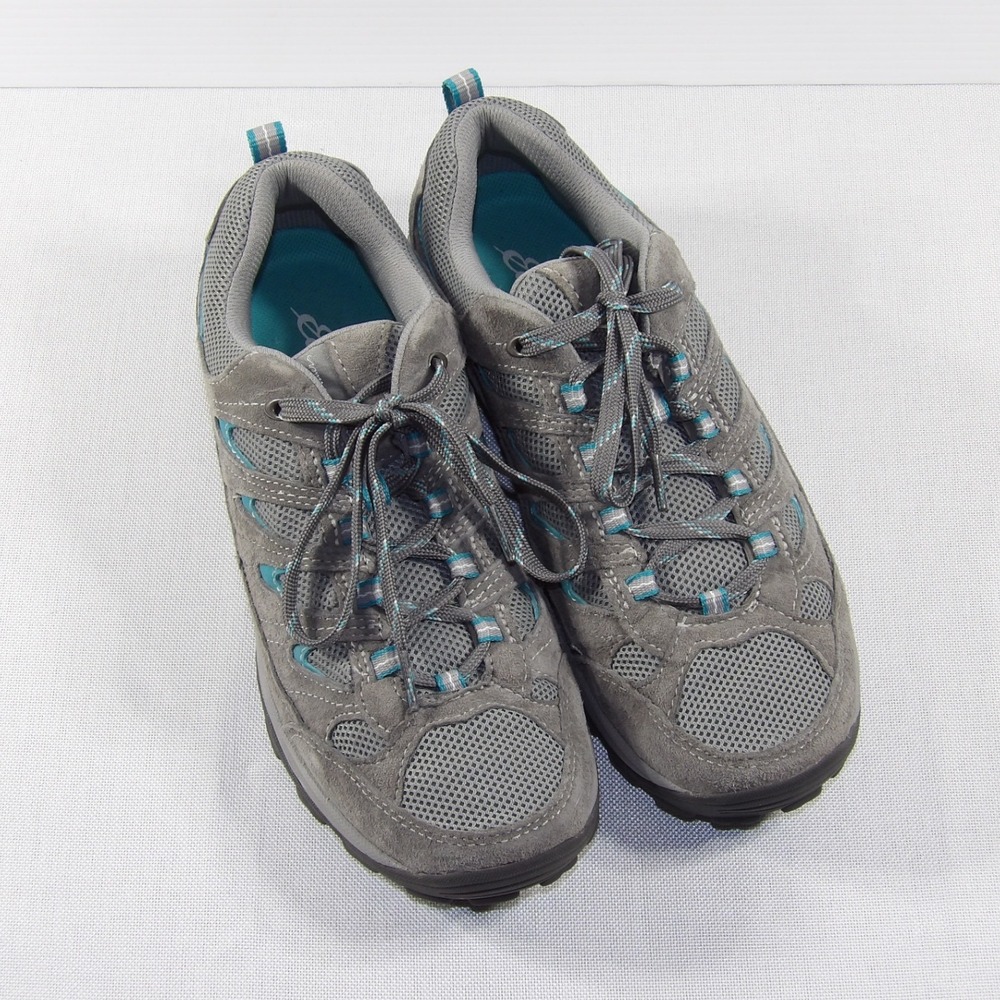 Eddie Bauer Hiking Shoes Women Size 10 Grey Excellent Trail Suede Mesh Sneakers